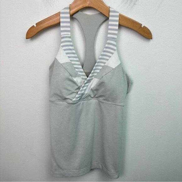 Lululemon Deep Breath Racer Back Tank Top Size 8 Grey - Picture 4 of 8